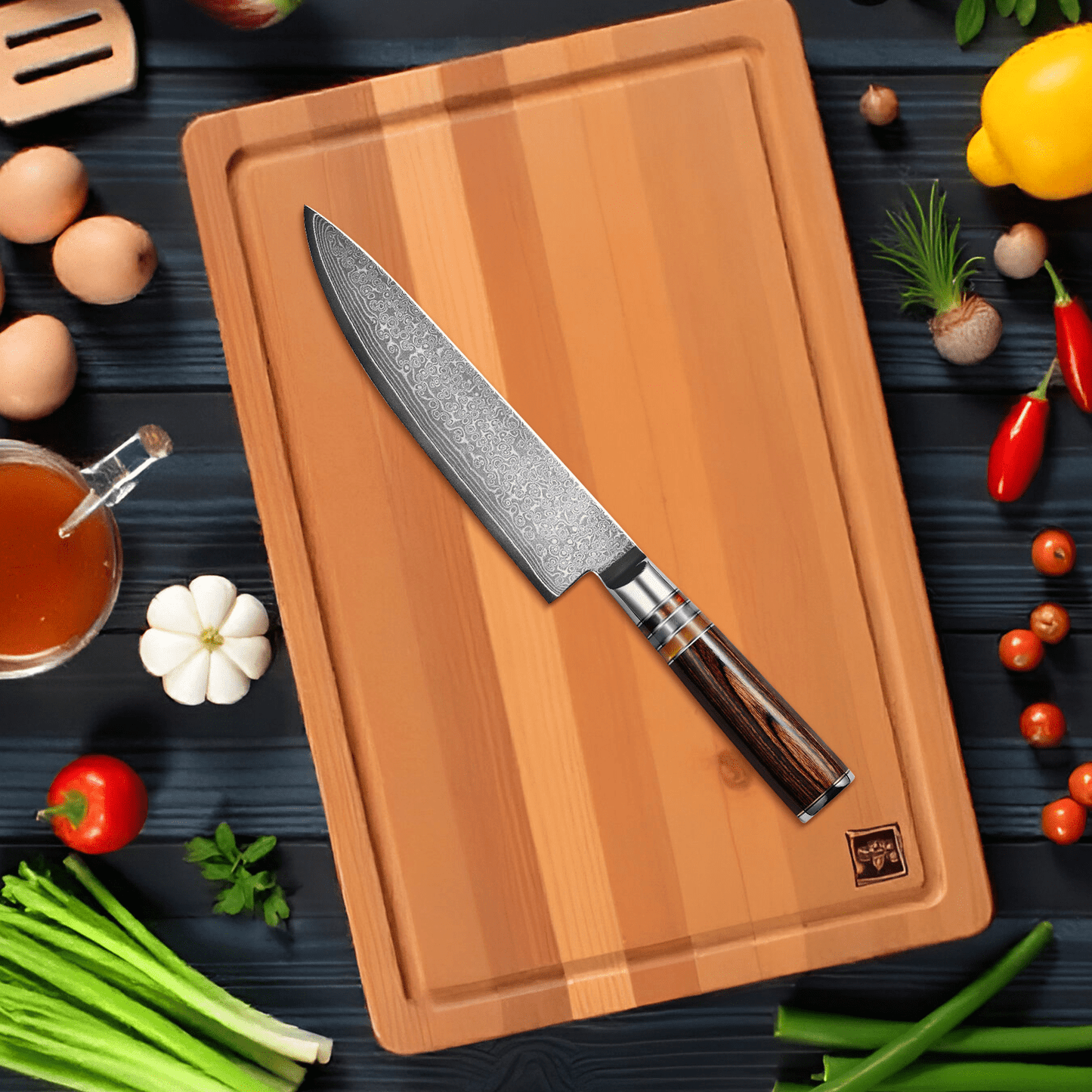 Koksmes - BladeMaster - Damascusstaal - Ergonomisch Handvat