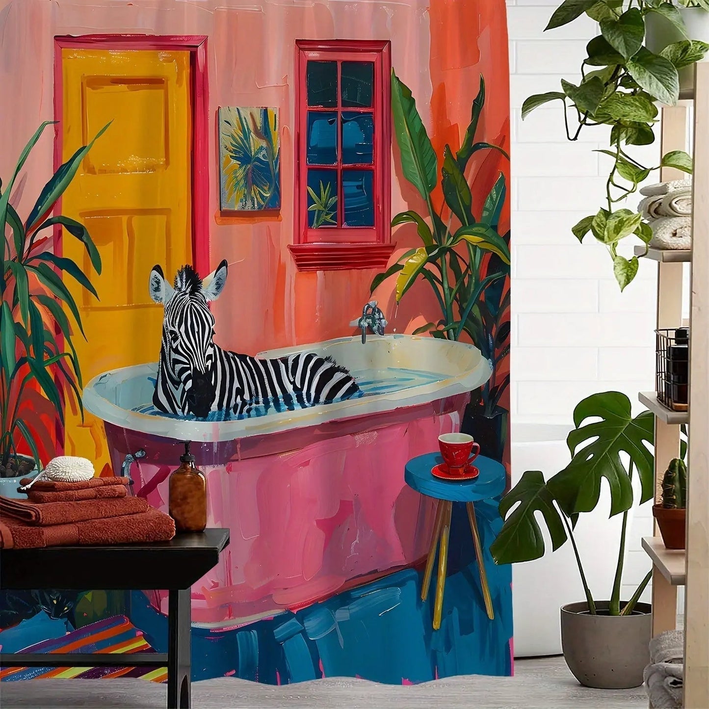 Douchegordijn - TropiDecor - Waterdichte Design - Zebra Print