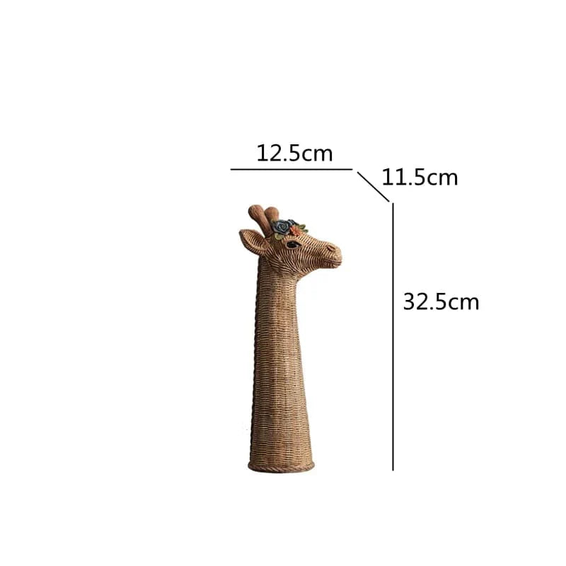Giraffe Beeld - RattanCraft - Boho Decor - Uniek Accent