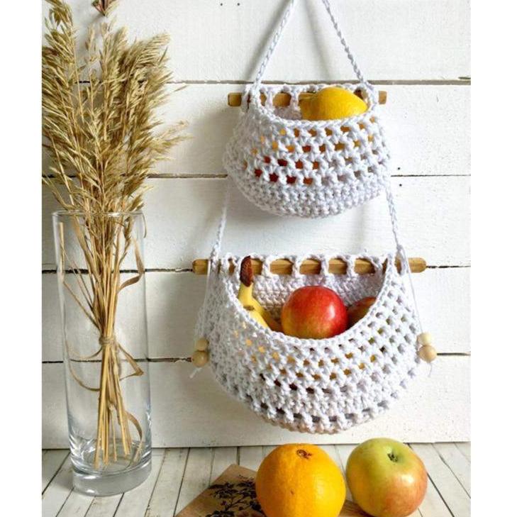 Fruitmand - BohoHarvest - Macrame Design - Handgemaakte Opslag