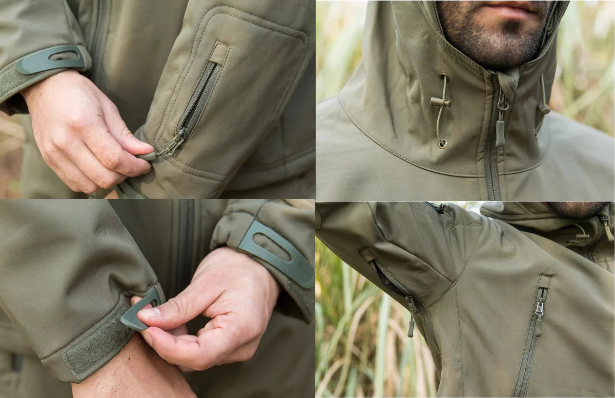 Water- en Winddichte Outdoor Set - MaxGuard - Fleece Voering - Zes Zak Ontwerp