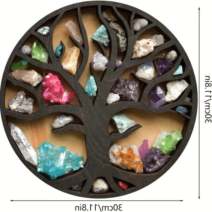 Kristallen Display - MysticGlow - Handgemaakt Design - Spirituele Decor