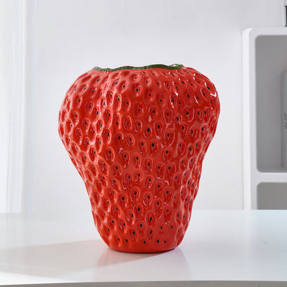 Keramische Vaas Set - FruitCraft - Aardbei Design - Elegante Woondecoratie