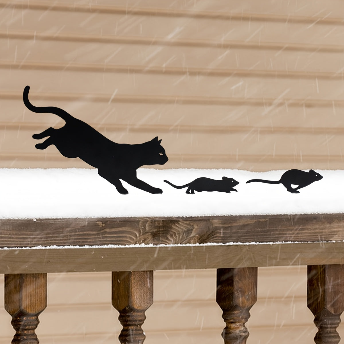 Tuinsteekers - NatureCraft - Kat en Muis Ontwerp - Unieke Tuin Decoratie