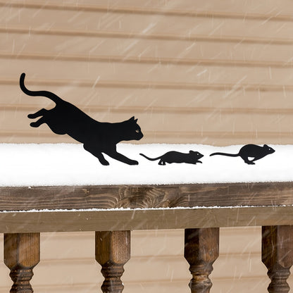 Tuinsteekers - NatureCraft - Kat en Muis Ontwerp - Unieke Tuin Decoratie