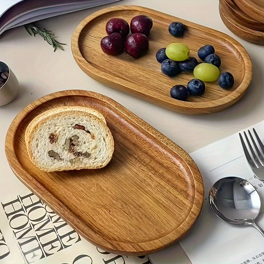 Houten Dienblad - LuxeWood - Elegante Ovale Vorm - Duurzaam Keuken Accessoire