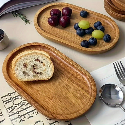 Houten Dienblad - LuxeWood - Elegante Ovale Vorm - Duurzaam Keuken Accessoire