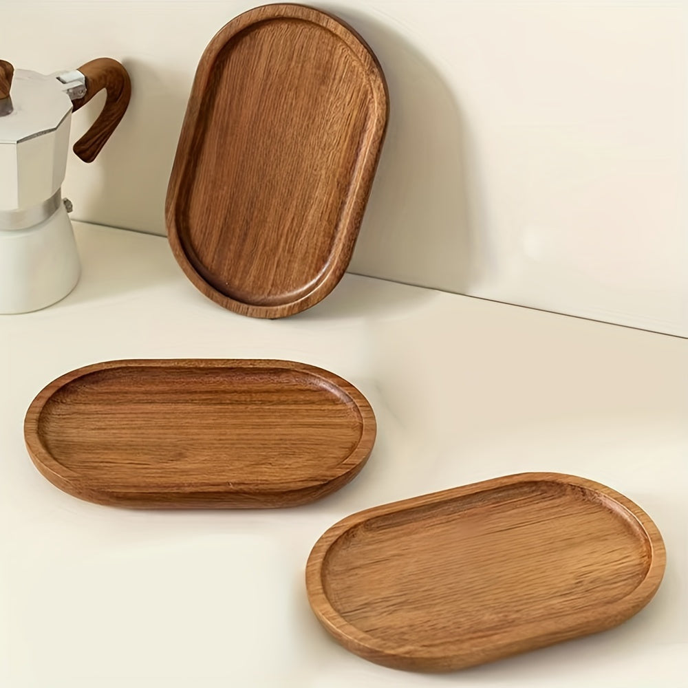 Houten Dienblad - LuxeWood - Elegante Ovale Vorm - Duurzaam Keuken Accessoire