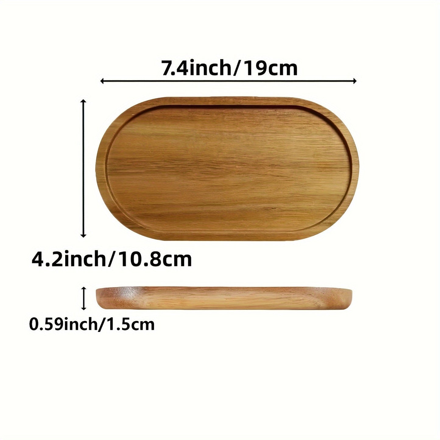 Houten Dienblad - LuxeWood - Elegante Ovale Vorm - Duurzaam Keuken Accessoire