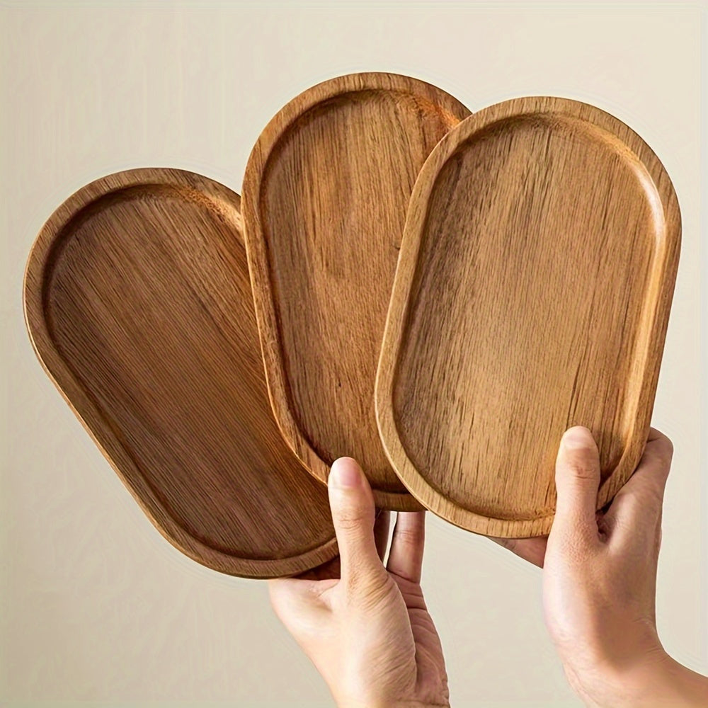 Houten Dienblad - LuxeWood - Elegante Ovale Vorm - Duurzaam Keuken Accessoire