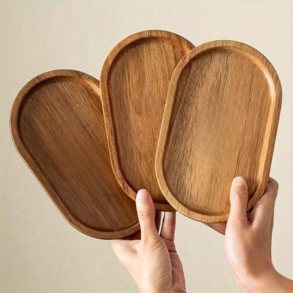 Houten Dienblad - LuxeWood - Elegante Ovale Vorm - Duurzaam Keuken Accessoire