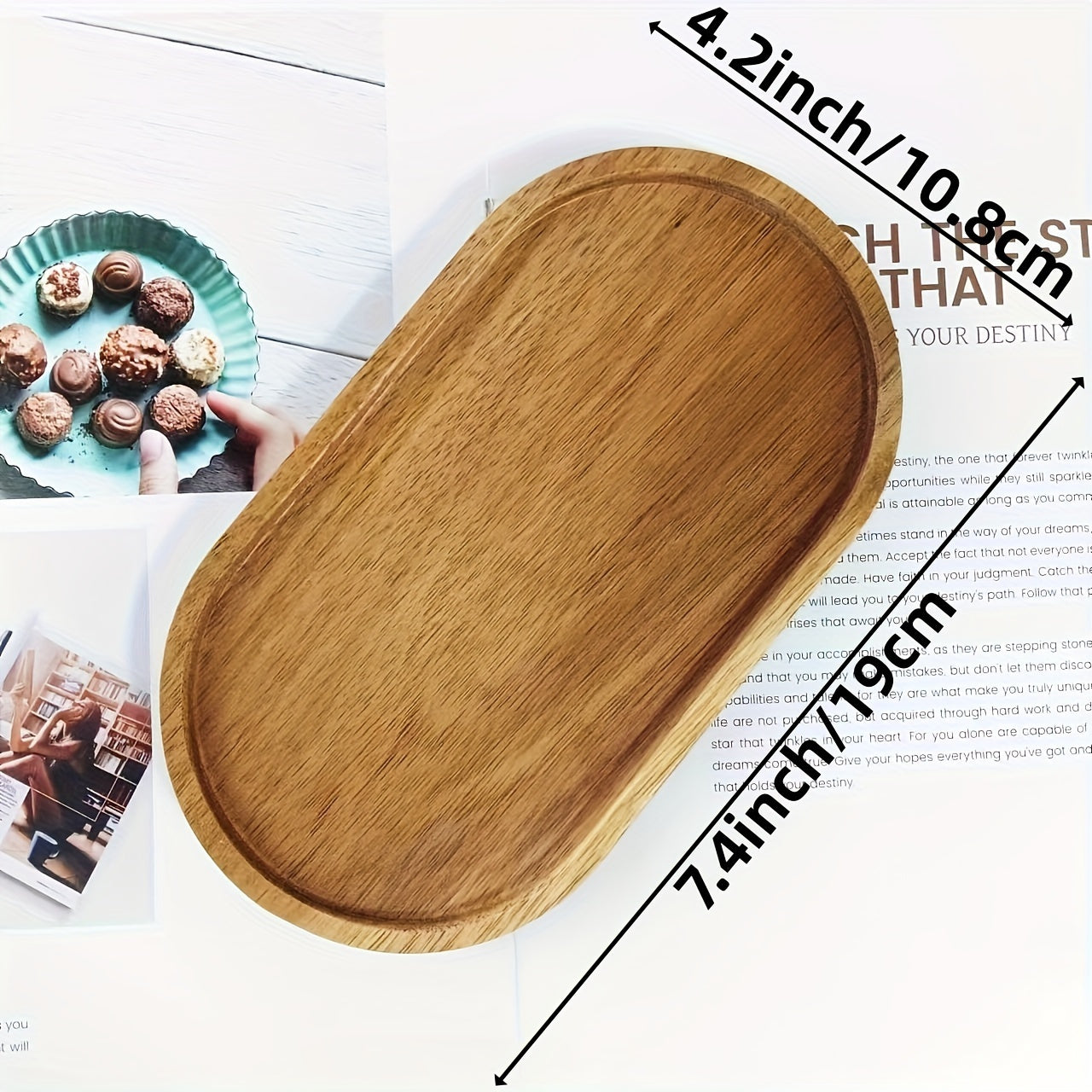 Houten Dienblad - LuxeWood - Elegante Ovale Vorm - Duurzaam Keuken Accessoire