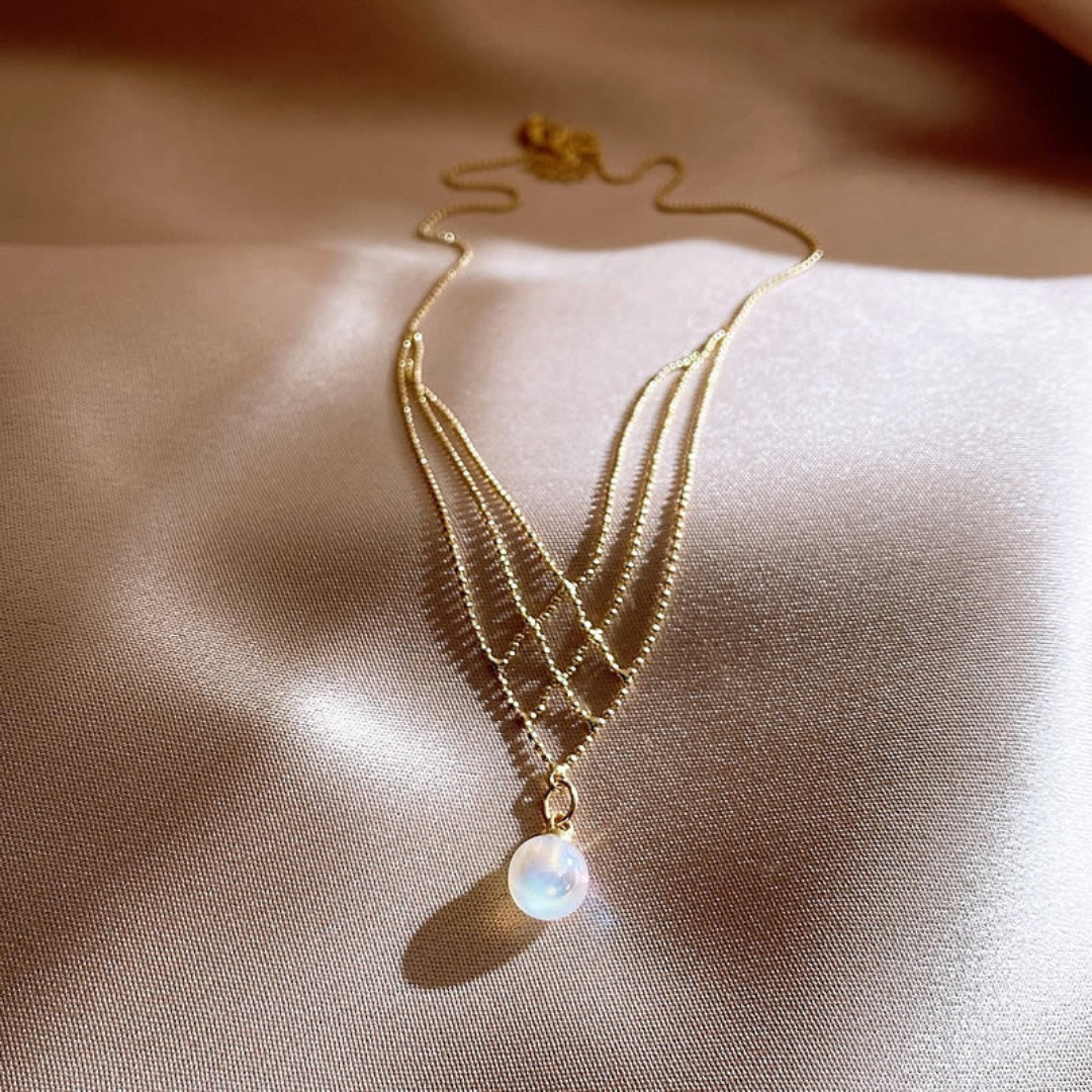 Parel Statement Ketting – Elvaria – Handgemaakt Geweven Design – Elegante Sieraad Cadeau