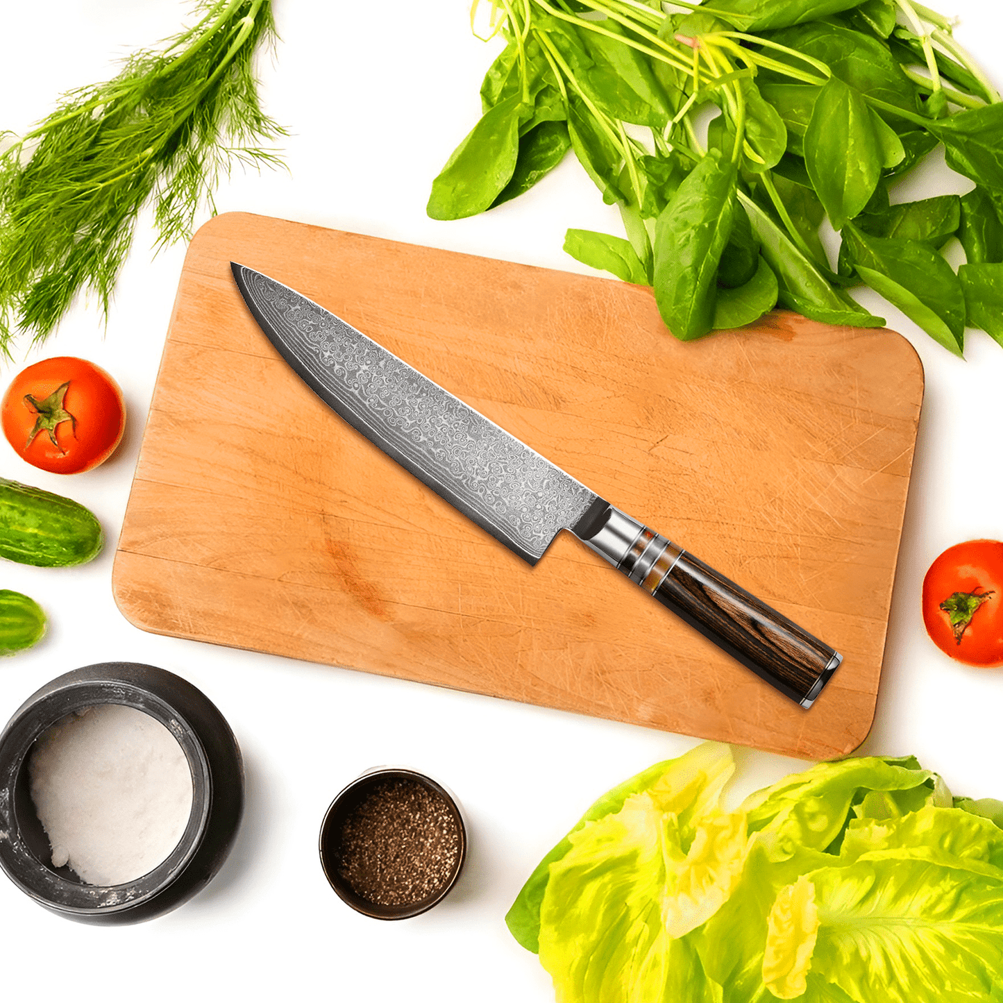 Koksmes - BladeMaster - Damascusstaal - Ergonomisch Handvat