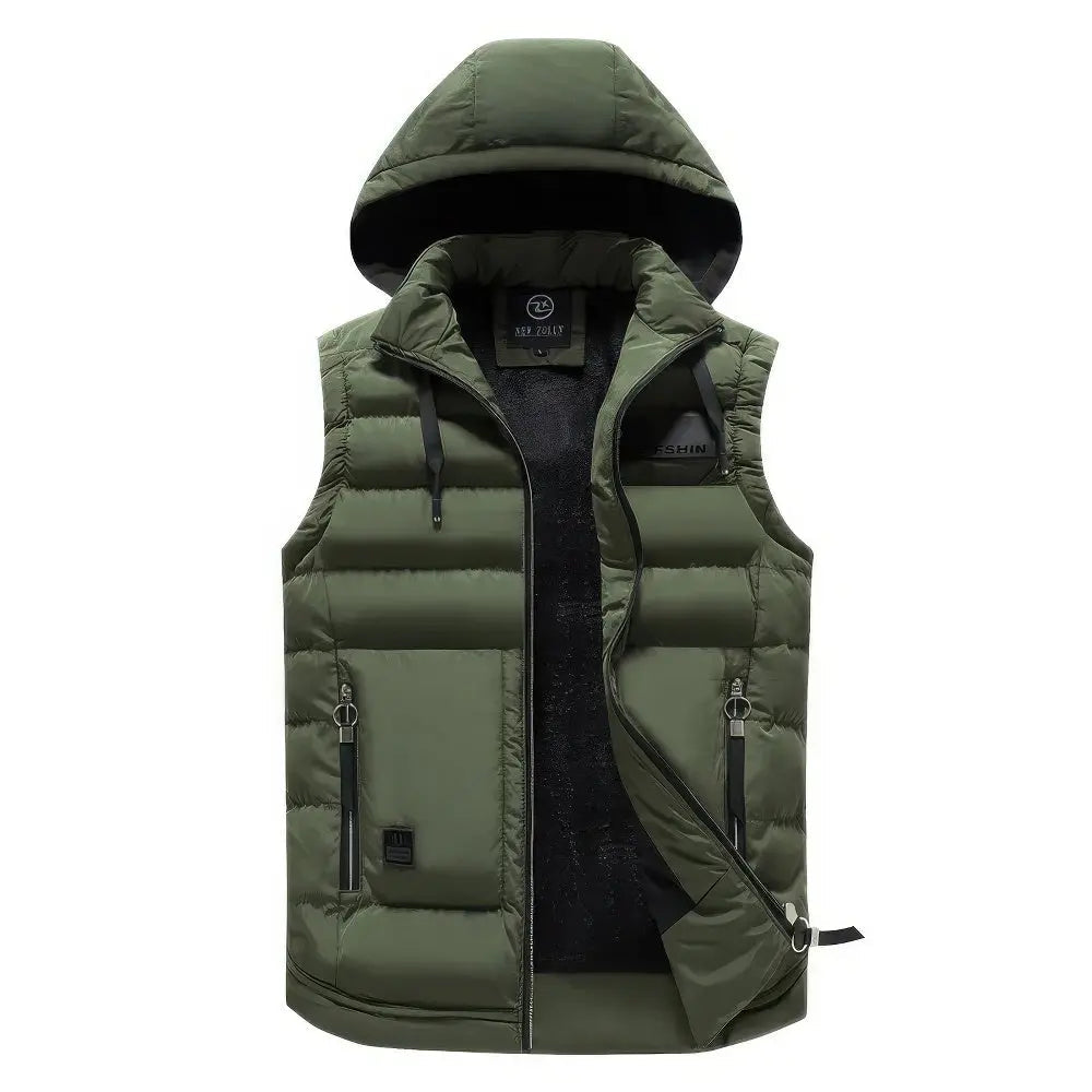 Mouwloos Jack - HeatWave - Afneembare Muts - Winter Vest