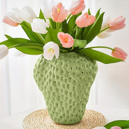 Keramische Vaas Set - FruitCraft - Aardbei Design - Elegante Woondecoratie