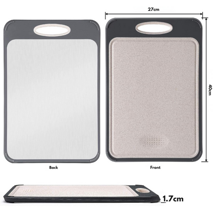 RVS Snijplank - ChefSteel - Dubbelzijdig Gebruik - Voedselveilige Kwaliteit