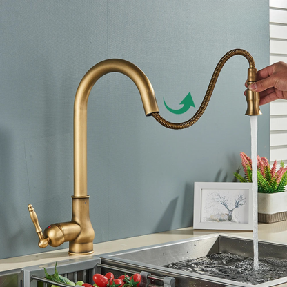 Keukenkraan - VintageTap - Antiek Messing - Elegante Design