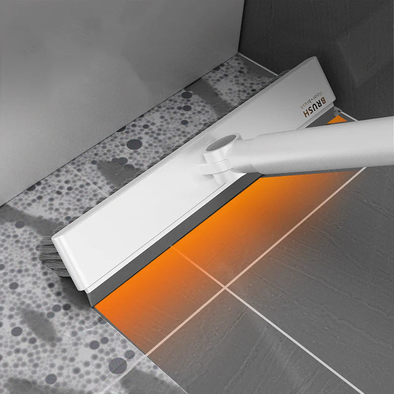 2-in-1 Badkamerborstel - CleanPro - Siliconen Schraper - Lange Handgreep Trekker