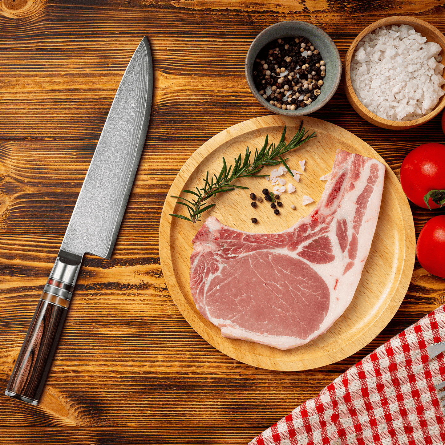 Koksmes - BladeMaster - Damascusstaal - Ergonomisch Handvat