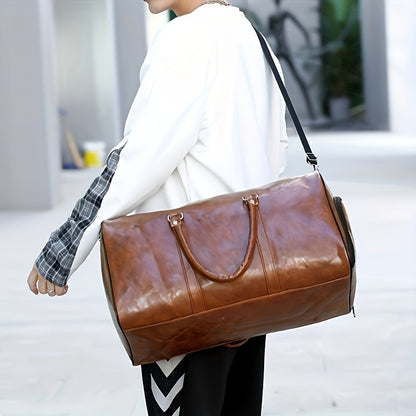 Lederen Reis Tas - LuxeVoyage - Schoencompartiment - Grote Capaciteit Bagage