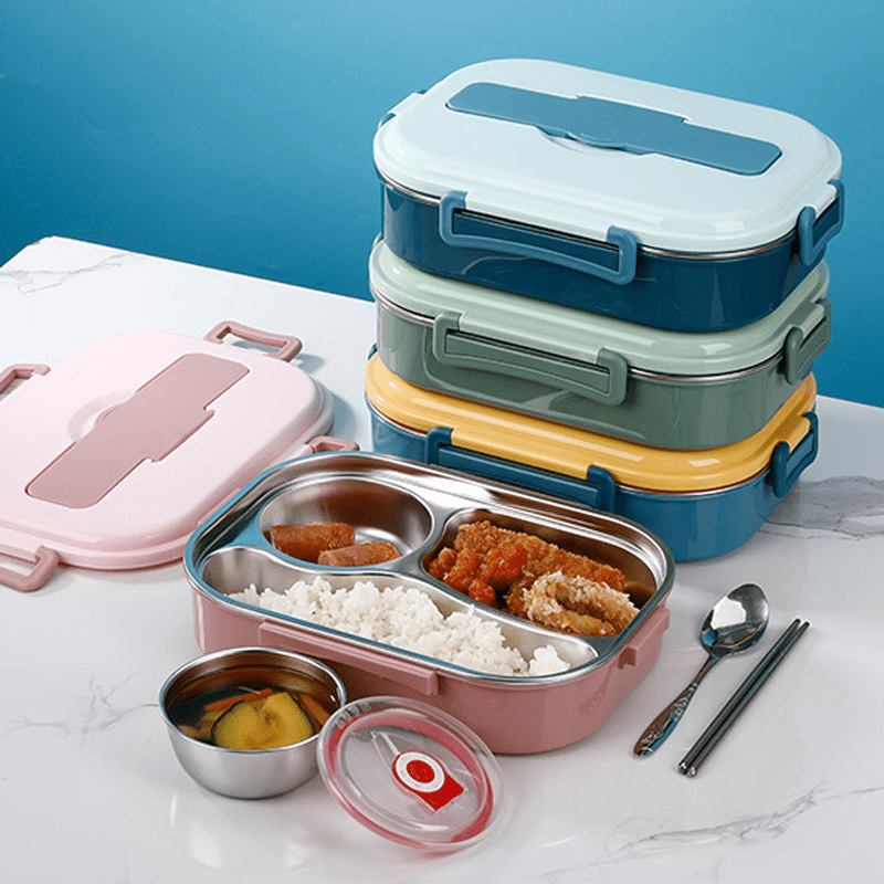 Lunchbox - ThermoBox - 4 Compartimenten - Soepkom Inbegrepen