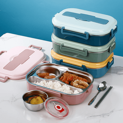 Lunchbox - ThermoBox - 4 Compartimenten - Soepkom Inbegrepen