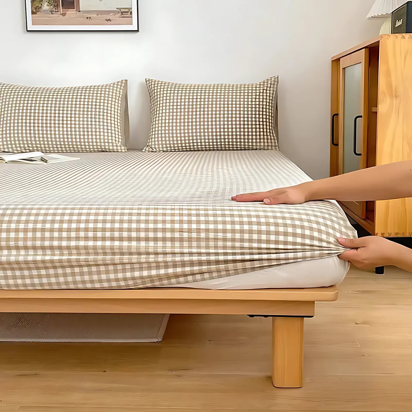 Hoeslaken - CozyHome - Klassiek Geruit - Zacht Katoen