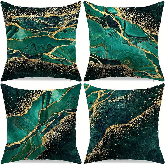 Kussenhoezen - CozyHome - Decoratief Set - Smaragdgroen