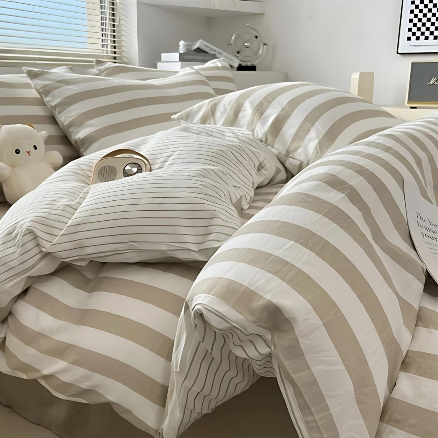 Beddengoed Set - CozyNest - Gestreept Design - Zachte Comfort