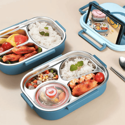 Lunchbox - ThermoBox - 4 Compartimenten - Soepkom Inbegrepen