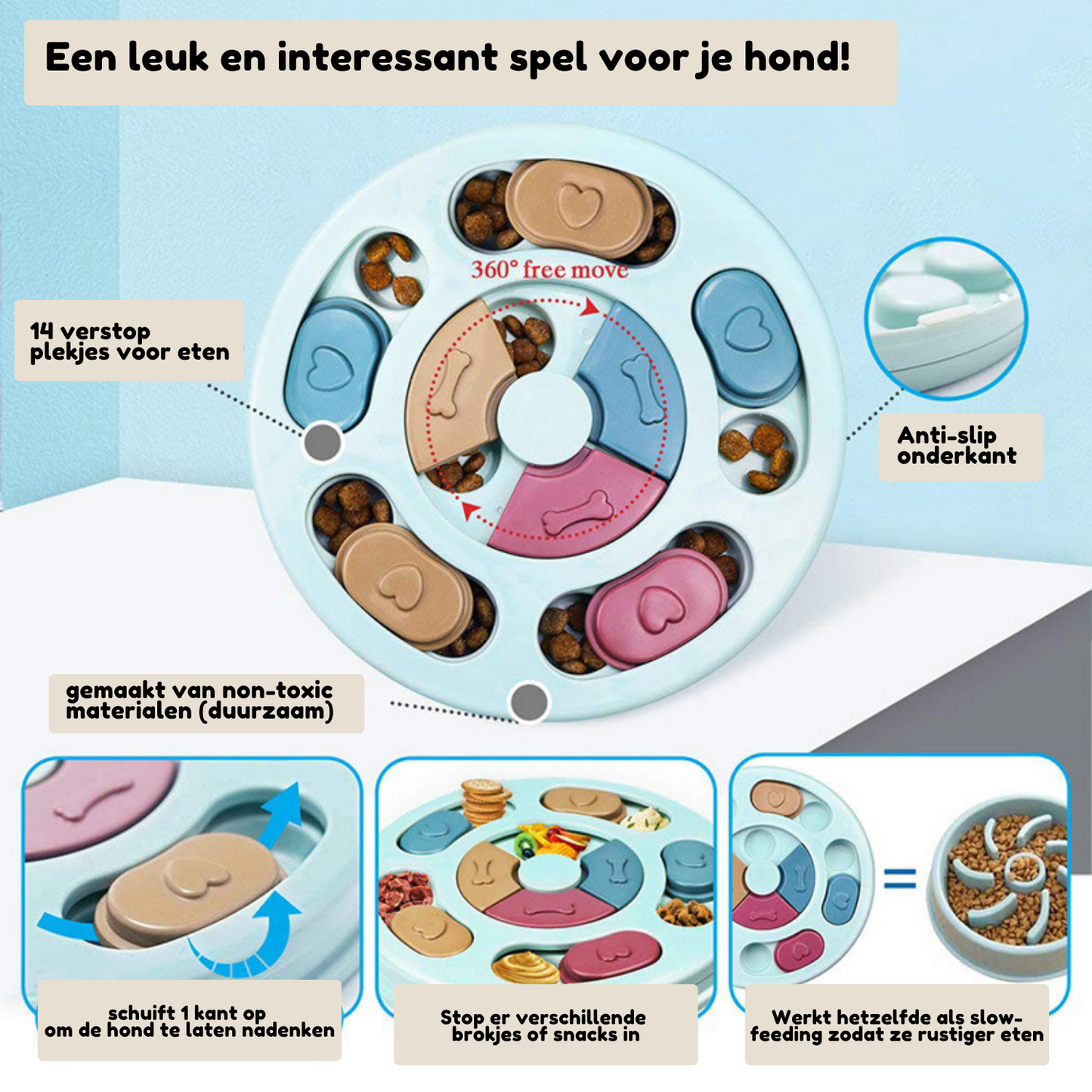 Voerbak voor huisdieren - DigestiBowl - Langzaam Eten - Verbeterde Spijsvertering