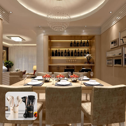 Keukengerei Set - EasyCook - Anti-aanbak Siliconen - Lichte Houten Handvatten