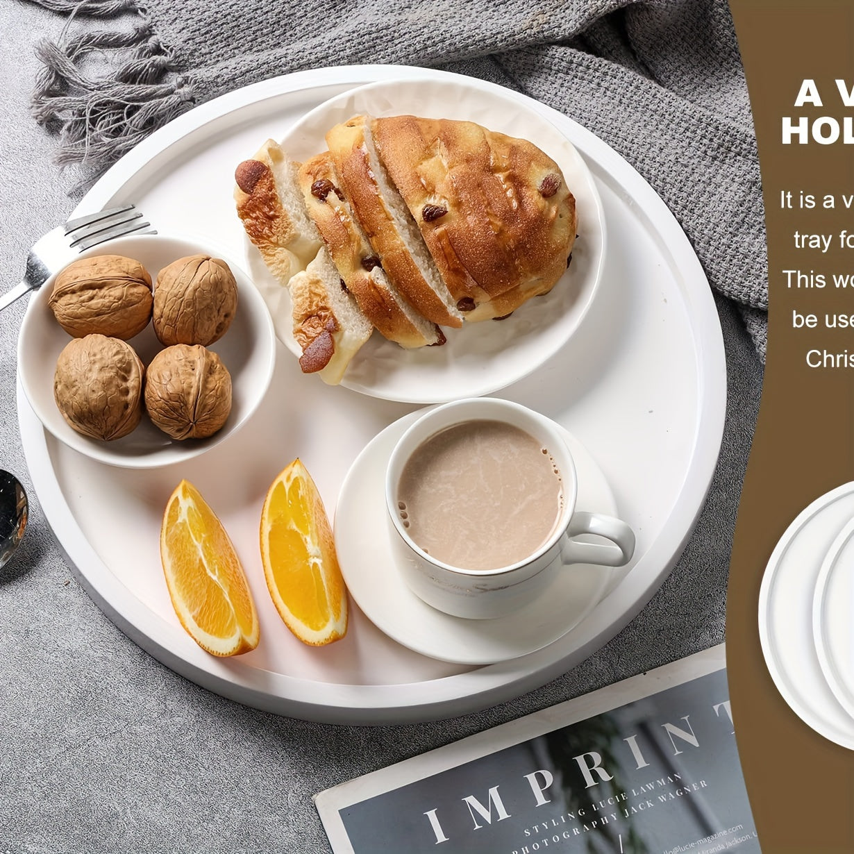 Houten Dienblad - DecoWood - Natuurlijke Accenten - Boho Stijl