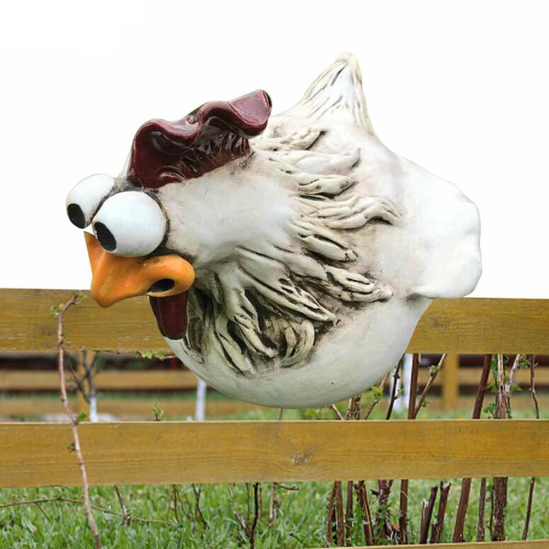 Tuindecoratie Beelden - Chickeneer - Resin Beeldhouwwerk - Boerderij Kunst