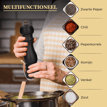 Peper- en Zoutmolen Set - GrindMaster - Precisie Malen - Verstelbare Instellingen