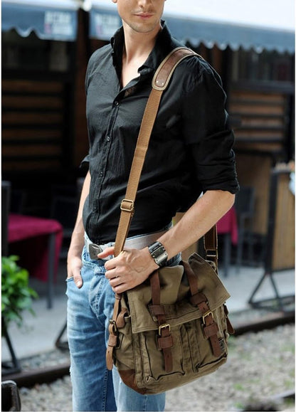 Schoudermodel - RetroCarryX - Vintage Canvas - Crossbody Ontwerp