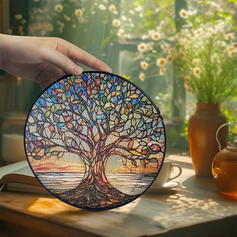 Zonnescherm - GlowTree - Gekleurd Glas - Raamdecoratie