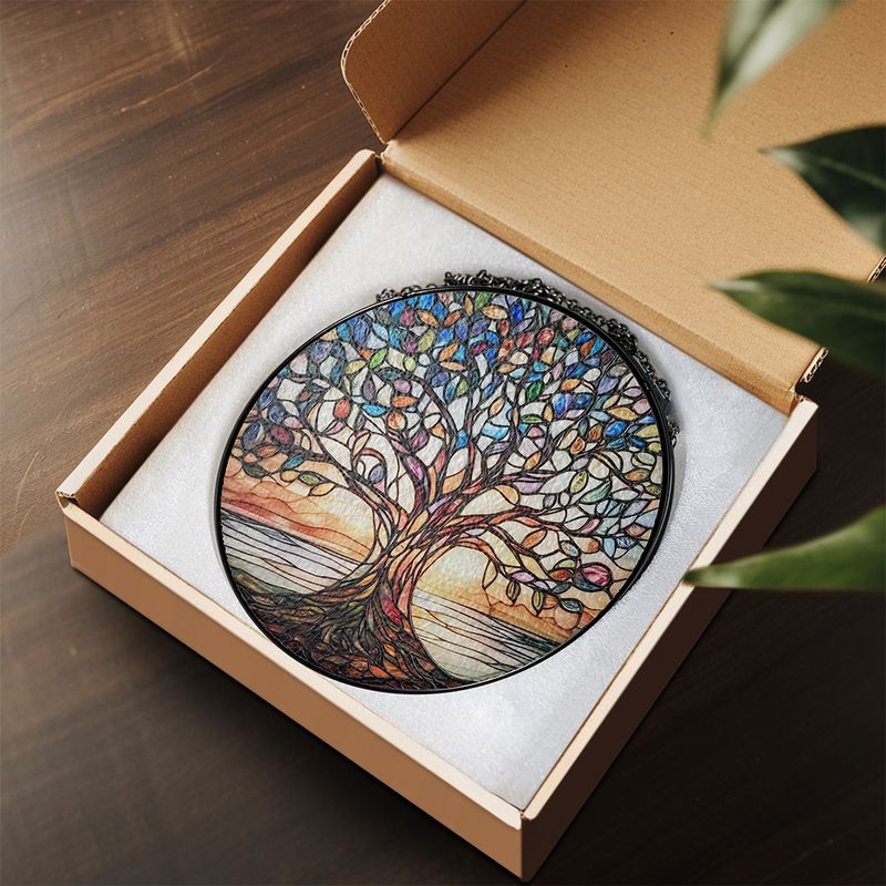 Zonnescherm - GlowTree - Gekleurd Glas - Raamdecoratie