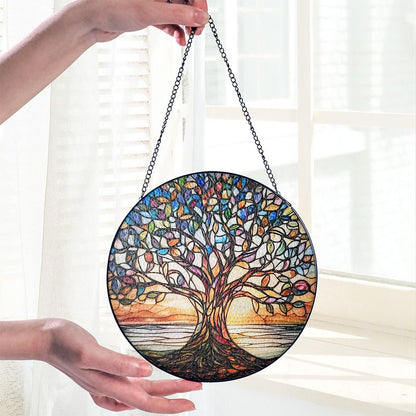 Zonnescherm - GlowTree - Gekleurd Glas - Raamdecoratie