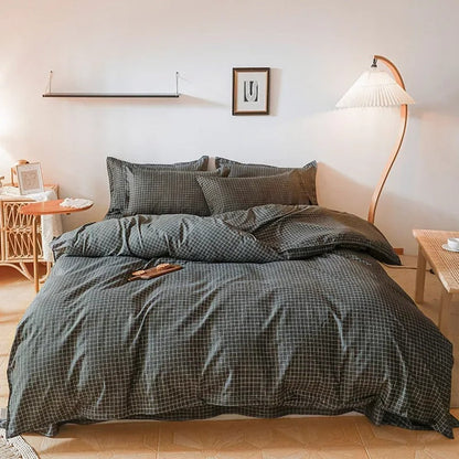 Beddengoed Set - CozyNest - Ruitjespatroon - Zachte Comfort