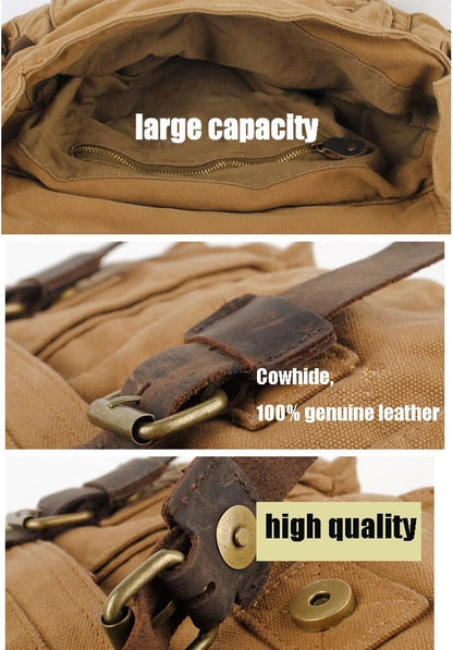 Schoudertas - UrbanFlex - Militaire Canvas - Laptop Compatibel