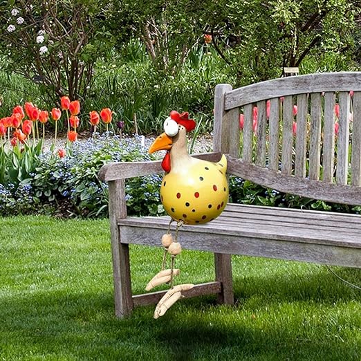 Kippen Tuinbeeld - CluckDecor - Grappig Ontwerp - Houten Paal Decoratie