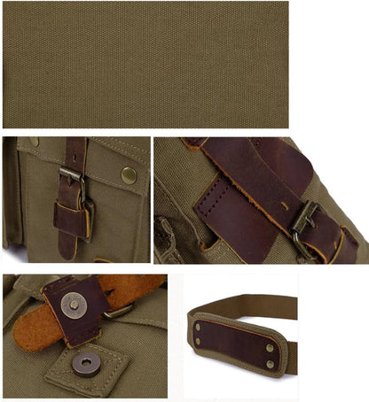 Schoudertas - UrbanFlex - Militaire Canvas - Laptop Compatibel