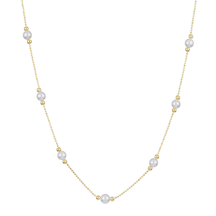Gouden Parel Ketting - Aurista - Elegante Sieraad - Tijdloze Mode Accessoire