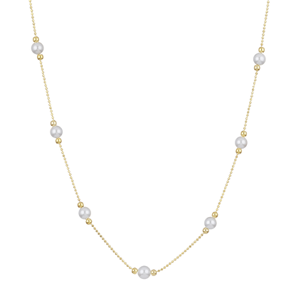 Gouden Parel Ketting - Aurista - Elegante Sieraad - Tijdloze Mode Accessoire