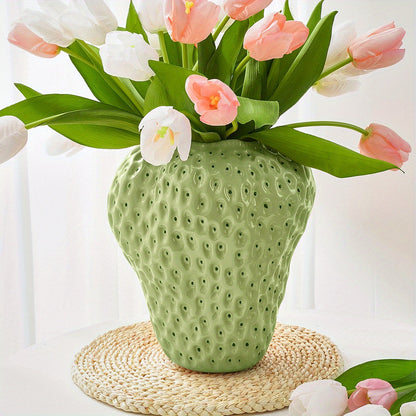 Keramische Vaas Set - FruitCraft - Aardbei Design - Elegante Woondecoratie