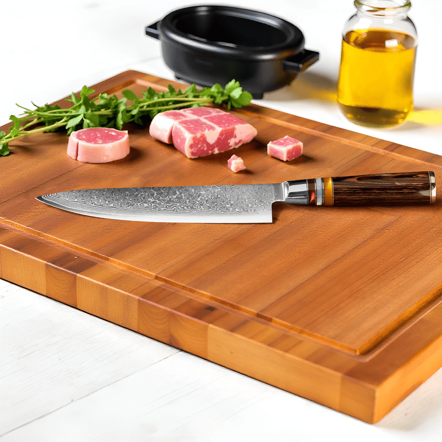 Koksmes - BladeMaster - Damascusstaal - Ergonomisch Handvat