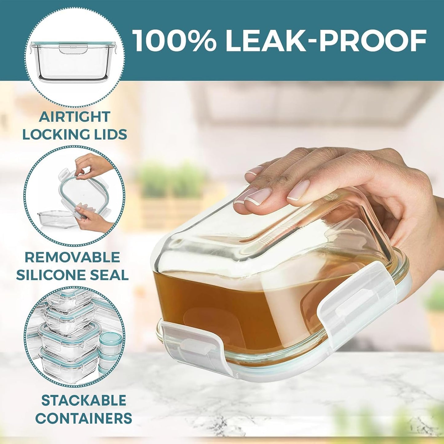 Luchtdichte Opbergpotten - StoreMax - Duurzame Sluitingen - Stapelbaar Ontwerp