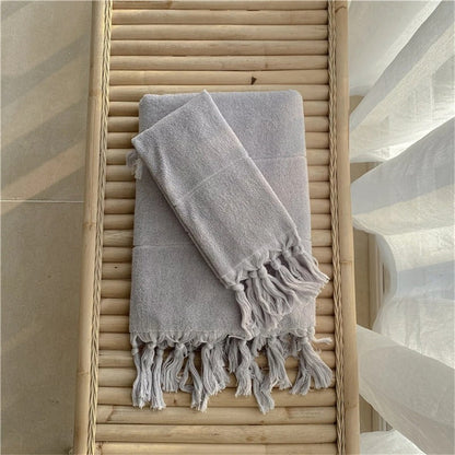 Katoenen Handdoek - PureTowel - Handgeknoopt - Franjes Design